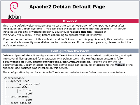 Apacheのテストページ